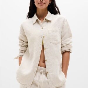 Athleta Undyed Retreat Linen Top in Medium